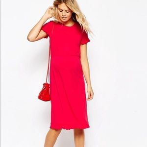 ASOS Maternity Skater Dress With Ruffle Sleeves
